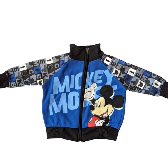 Disney Mickey Mouse 2-PC Outfit Blue Raglan Jacket & Pant Sweatshirt 12 … - Picture 4 of 8